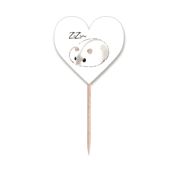 Fat Mice Lovely Onomatopoeic Call Animal Toothpick Flags Heart Lable Cupcake Picks