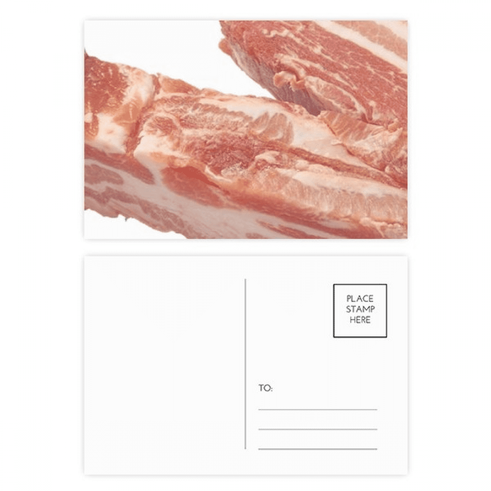 Fat Pork Raw Meat Food Texture Postcard Set Birthday Mailing Thanks Greeting Card