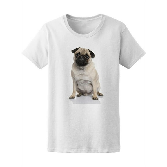 Fat Pug Dog Sitting T-Shirt Men -Image by Shutterstock, Male Medium