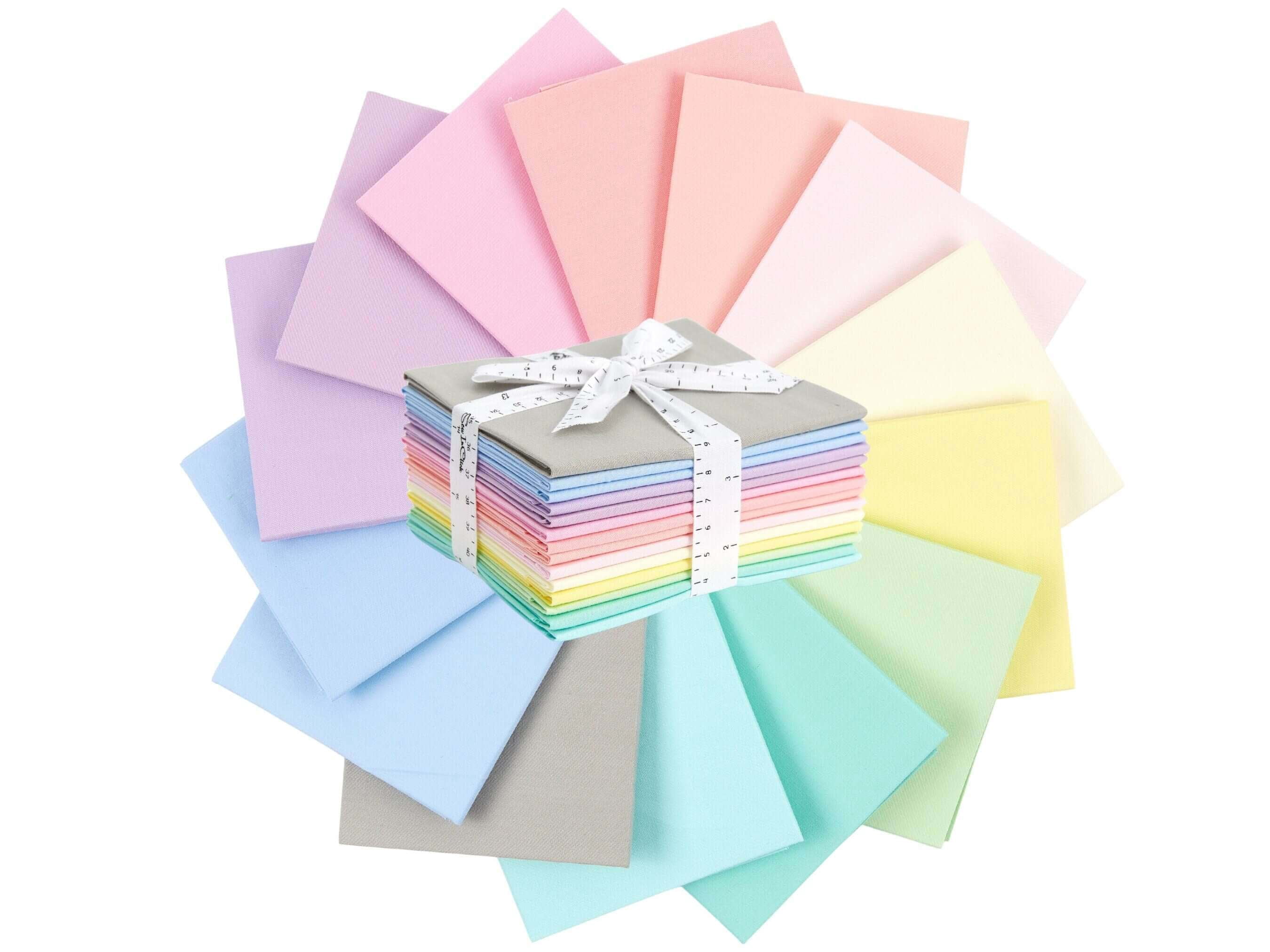 Fat Quarter Bundle -100% Cotton | Pastel Mix l Mix - 14 Colors | Quilting  Crafting Fabric |Special Gift