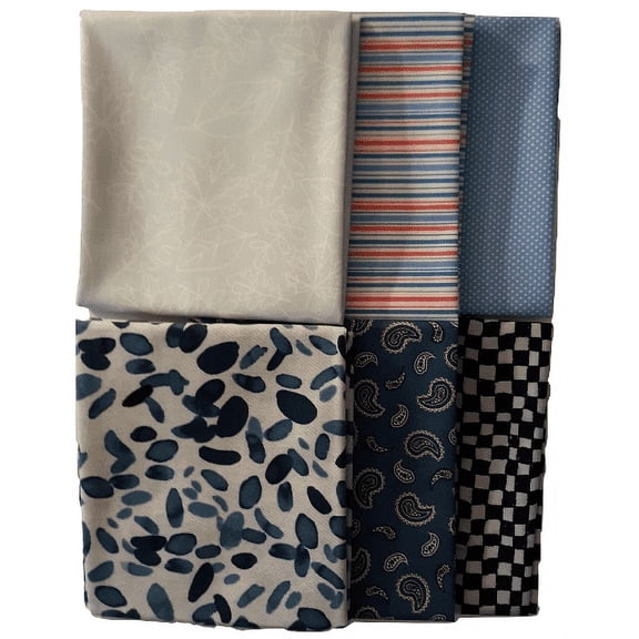 Fat Quarter Bundle Assorted Blue Prints