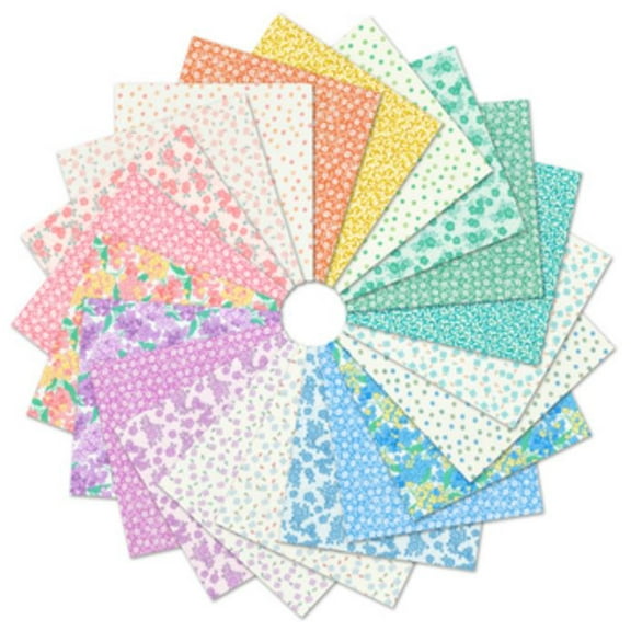 Fat Quarter Bundle - At the Cottage A Flowerhouse Collection by Debbie Beaves for Robert Kaufman Flowers Small Scale Florals Quilter's Cotton Precuts 21 Fat Quarters (FQ-2098-21) M204.38
