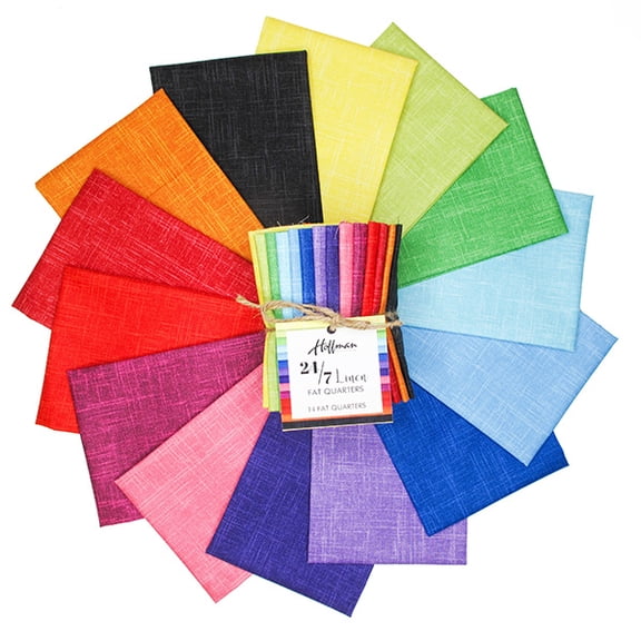 Fat Quarter Bundle - Hoffman California Fabrics 24/7 Linens 14 Count Fat Quarters (S4705FQ-181-RAINBOW) M414.10