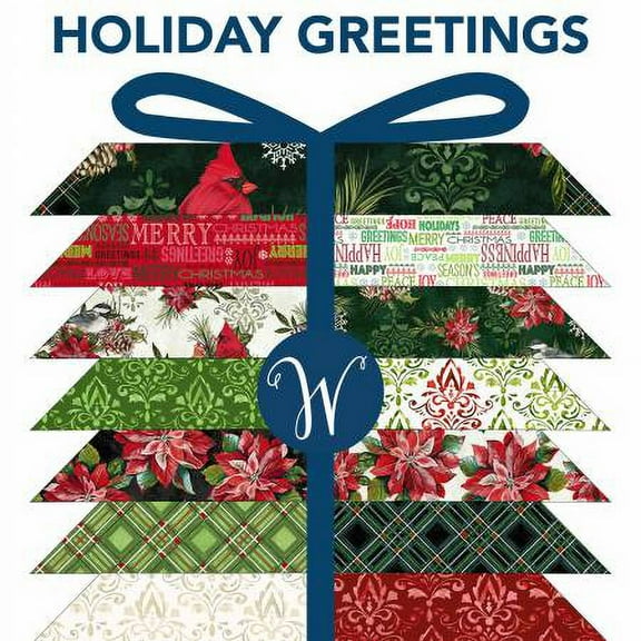 Fat Quarter Bundle - Holiday Greetings Christmas Winter Quilter's Fabric 19 Fat Quarters (FATQHOLI-X) M532.42