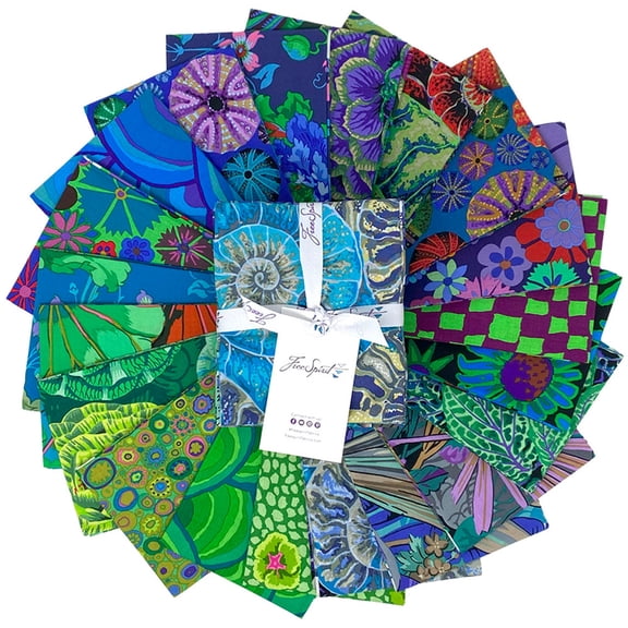 Fat Quarter Bundle - Kaffe Fassett Collective August 2024 Cool FreeSpirit 20 Count Fat Quarters Assorted Cotton Fabric Precuts (FB4FQGP.AUG24COOL) M205.25