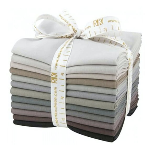 Fat Quarter Bundle Kona Cotton Solids Gray Area Palette Robert Kaufman Grays Greys Quilter's Fabric 12 Fat Quarters (FQ-905-12) M204.35