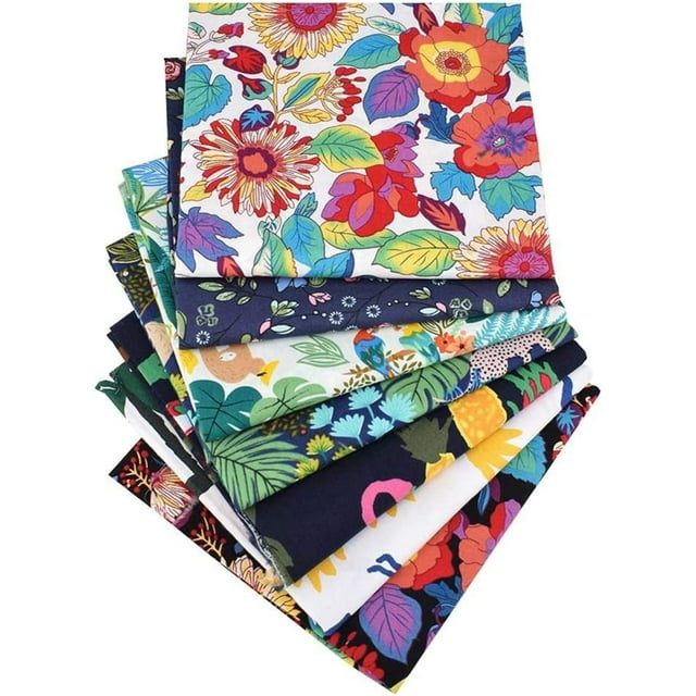 Fat Quarters Fabric Bundles, 7 Pcs 100 Cotton 19.7x15.7 in/ 50x40 cm