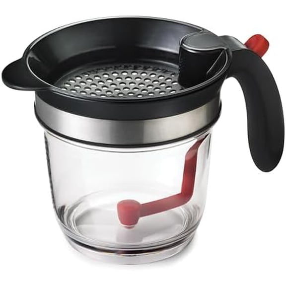 Fat Separator with Bottom Release, Plastic, 4 Cup Strainer with Handle, Grease Strainer Dishwasher Safe, Oil Separator for Kitchen$$Home Decor, Kitchen, & Other