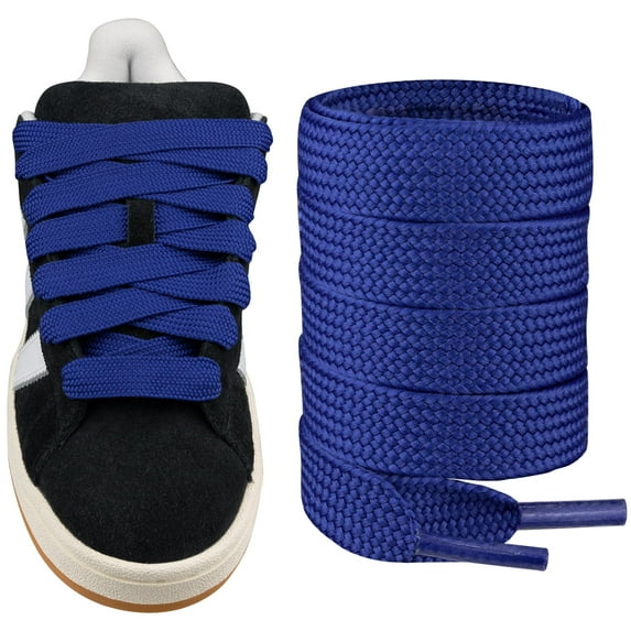 Fat Shoelaces for Adidas Campus 00s,16MM Chunky Thick Flat Wide Jumbo Shoe Laces Replacement Laces for Sneaker shoes(Color:Blue,Size:50Inch)