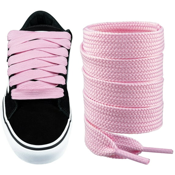 Fat Shoelaces for Vans Knu Skool,16MM Chunky Thick Flat Wide Jumbo Shoe Laces Replacement Laces for Sneaker shoes(Color:Pink,Size:50Inch)