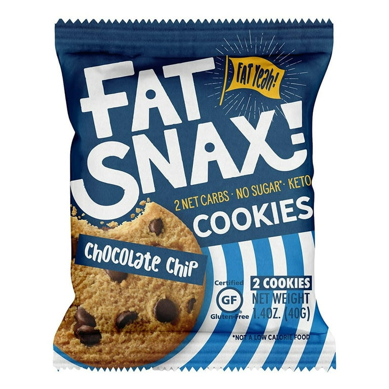 Fat Snax Keto-Friendly Chocolate Chip Cookies Snack Food (10-Pack