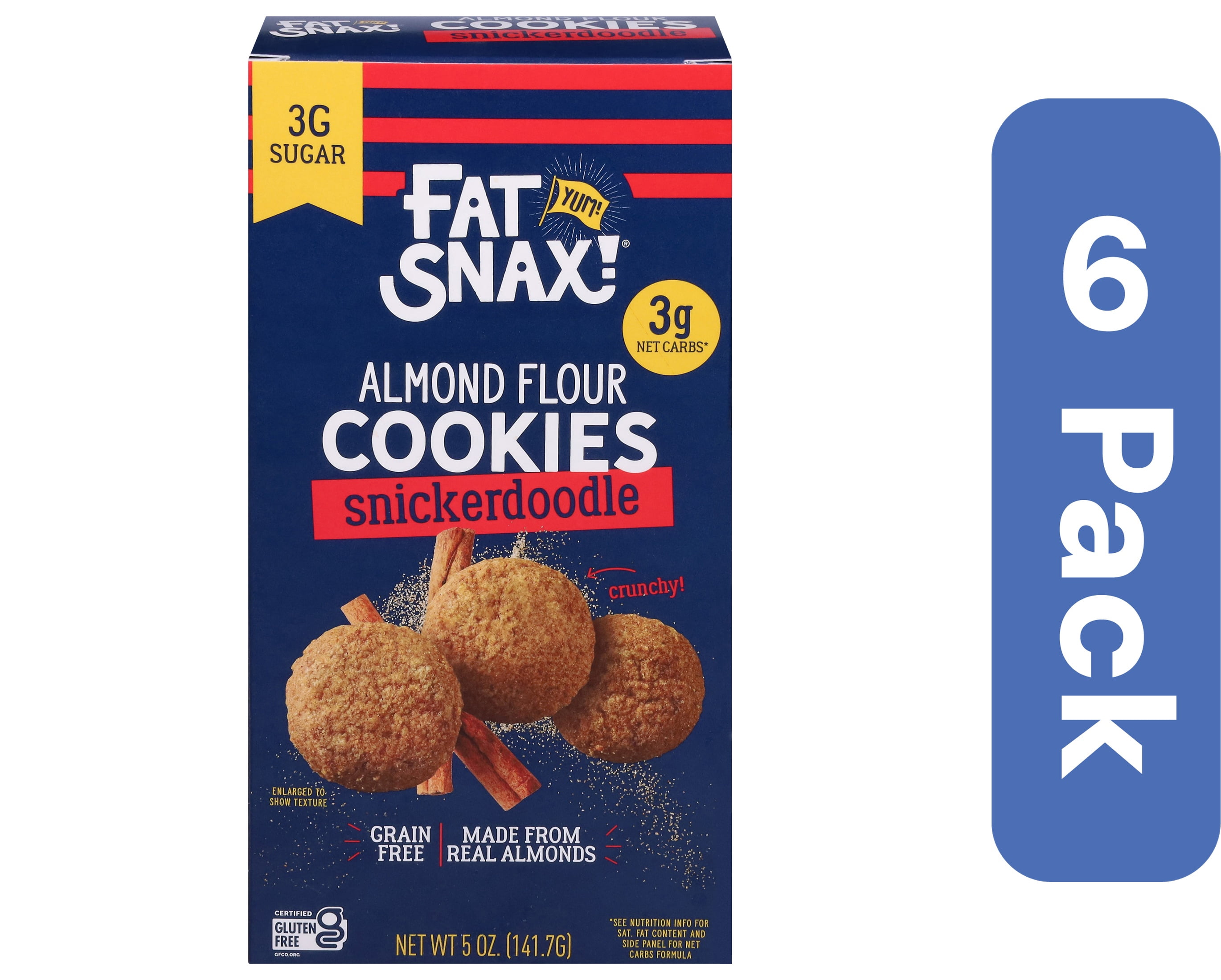 Fat Snax Mini Snickerdoodle Cookies 5 oz (Pack Of 6) - Walmart.com