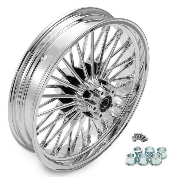 Fat Spoke Rear Wheel 18x3.5 for Harley Heritage Softail Classic FLSTC Fat Boy FLSTF 2000-2017 Electra Glide FLHT 84-08 Dyna Fat Bob FXDF 08-16 Softail Deluxe FLSTN 05-10 Road King FLHR 1994-2008
