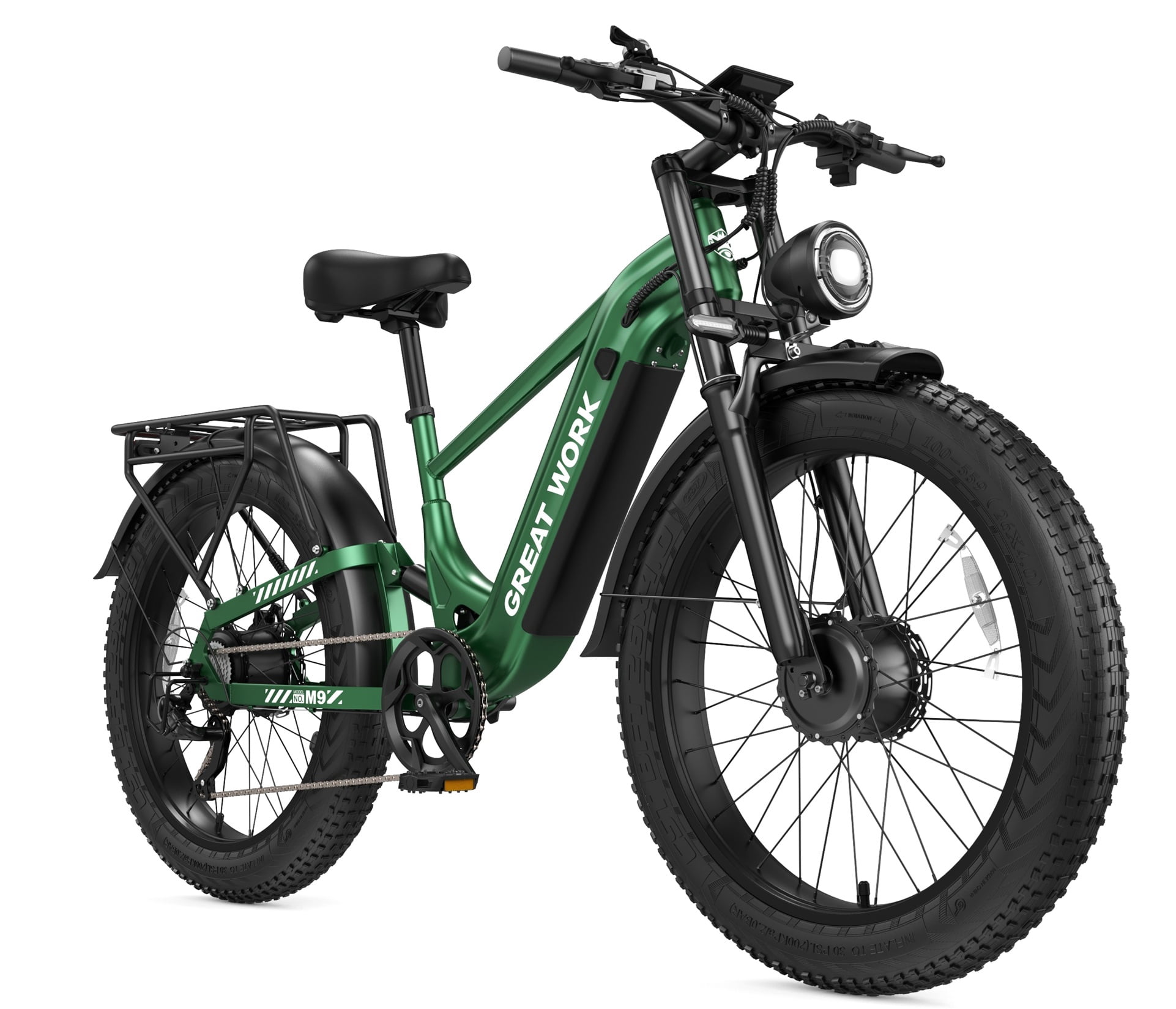 Fat Tire Dirt Bike for Adults, Peak 8000W Dual Motor 52V 30Ah 100 Miles, 26"x4" Hydraulic Brakes Full Suspension AWD 7 Speed UL 2849