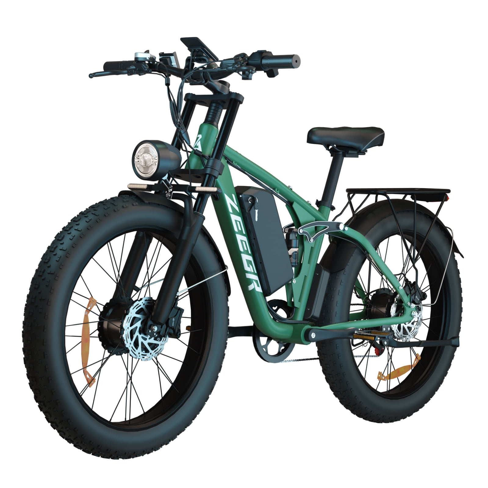 Fat Tire E-bike 2000W Ebike for Adults, 52V 22.4AH Battery Dual Motor 26" Full Suspension Electric Bicycles 35MPH AWD Mountain E Bike Hydraulic Brakes