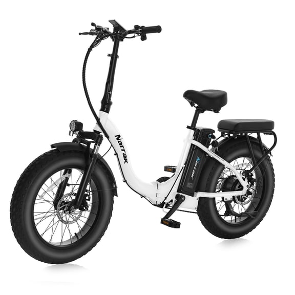 Fat Tire Folding Electric Bike, 48V & 624Wh Lithium Removable Battery, Peak 1100W Brushless Motor, Max Speed 28Mph, M6 Large LCD Display, Suspension, Step-Over/Thru Frame