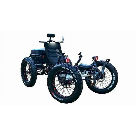 Fat Tire Folding Electric Recumbent Trike with Superior Comfort - Big Wheel Electric Tricycle for Adults