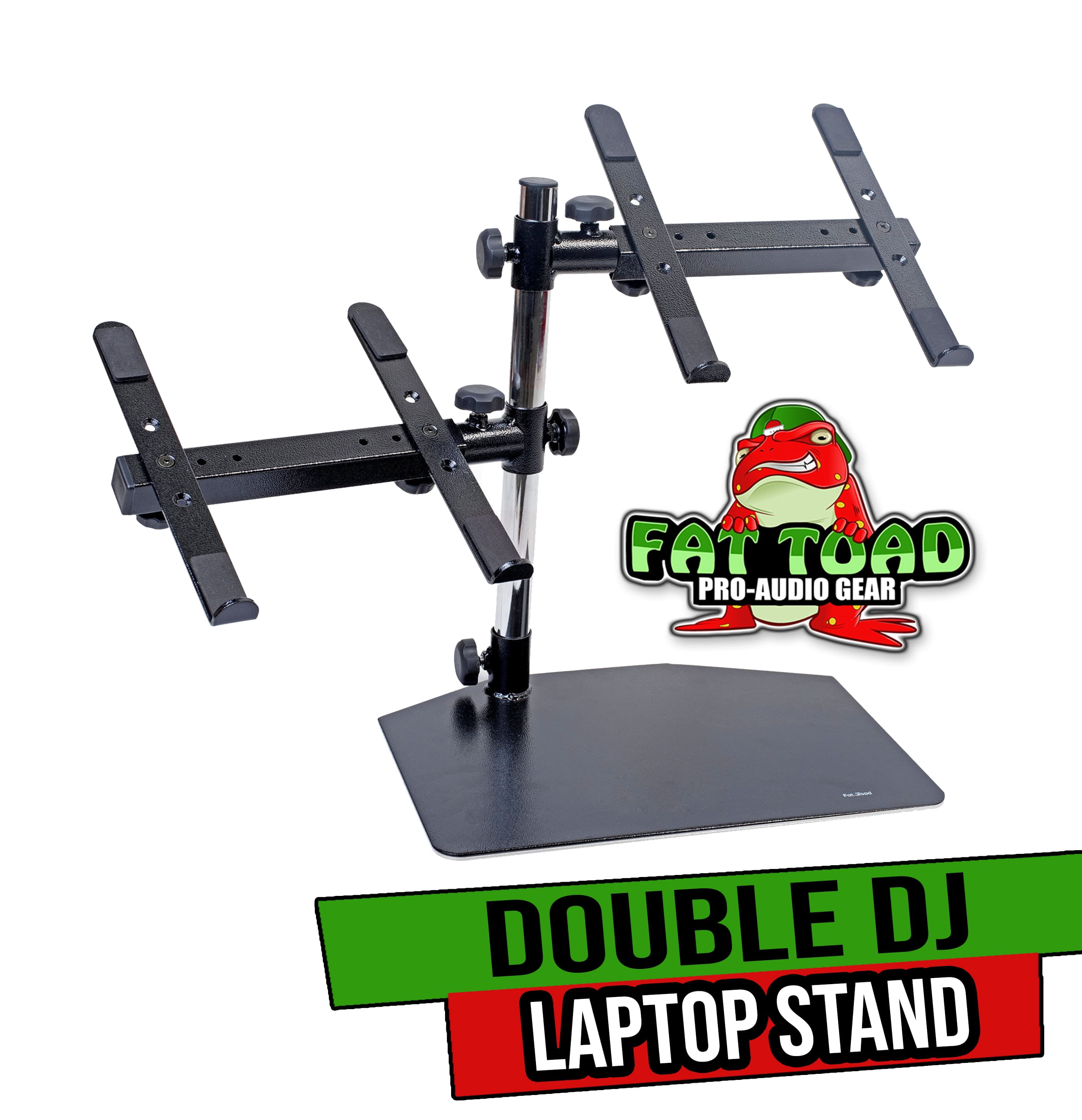 Fat Toad Adjustable Height Dual Laptop Electronic Stand with Arm Mounts, Black