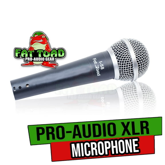 Fat Toad Cardioid Dynamic Microphone with Mic Clip - Vocal Handheld, Unidirectional Mic Singing Microphone - Designed for Music Stage Performances & Studio Recording or PA DJ Karaoke