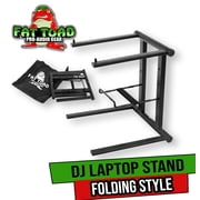 Fat Toad DJ Laptop Stand with Sub-tray Shelf - Folding Style Pro Audio Computer Table Top Rack Stand Mount for iPads & Tablets & Portable PC Gear Clamp Holder Perfect for Stage, Home or Office