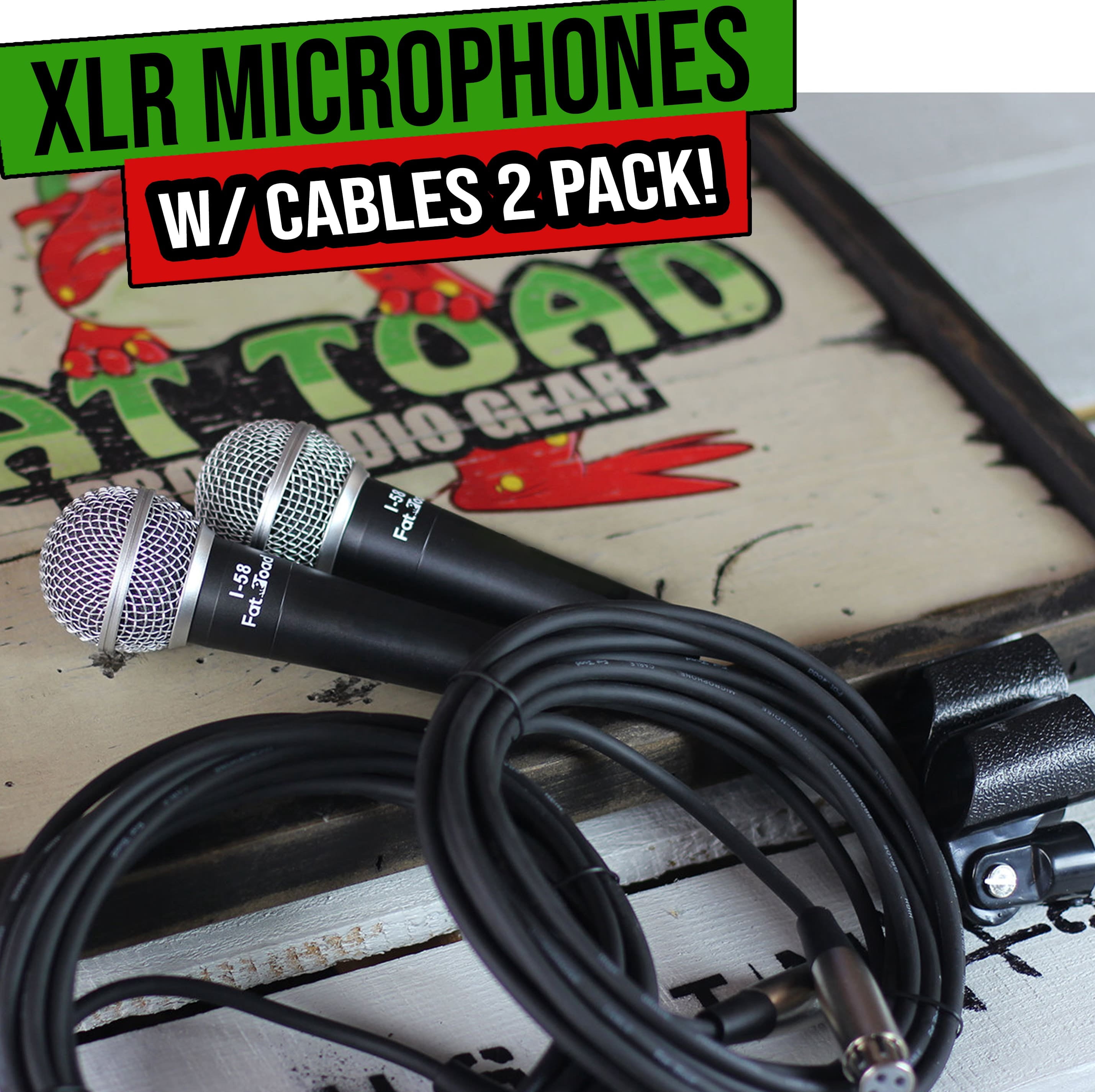 Fat Toad Handheld Vocal Microphones - Cardioid Dynamic Streaming Music Stage Mic