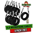 thumbnail image 1 of Fat Toad Microphone Wires - (8 Pack) 20 ft Professional Pro Audio XLR Mic Cables - Patch with Female & Male Connector - 20 AWG Shielded Wire and Balanced for Recording Studio Mixer Cord, 1 of 13