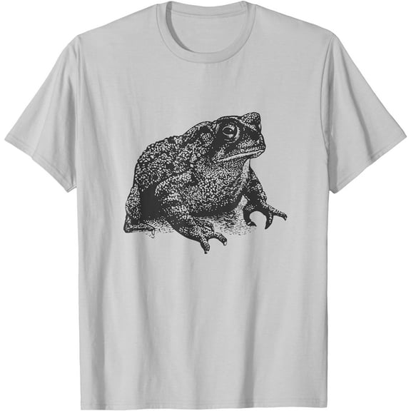 Fat Toad Minimalist Frog Amphibian Biology Realistic Unisex T-Shirt for Men Women Kids Toddler,Ice Grey Color,Size L