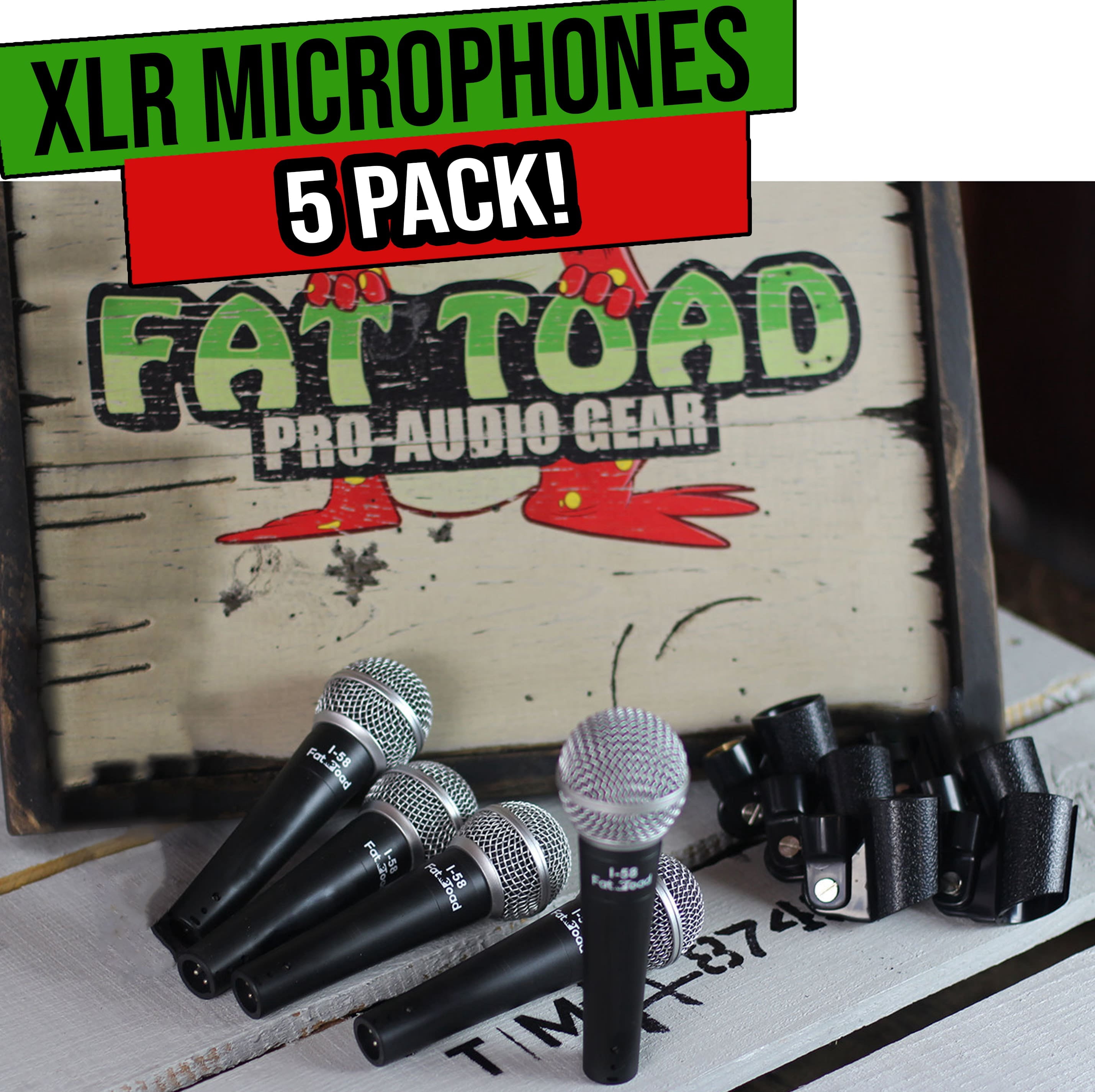 Fat Toad Singing Vocal Studio Microphones - Handheld Karaoke Studio Mic PACKAGE