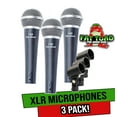 thumbnail image 1 of Fat Toad Vocal Handheld Microphones & Clips (3 Pack) - Professional Cardioid Dynamic, Unidirectional Mic Singing - Microphone Designed for Music Stage Performances & Studio Recording or PA DJ Karaoke, 1 of 12