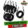 thumbnail image 1 of Fat Toad XLR Microphone Cables (6 Pack) - 20 ft Professional Pro Audio Mic Cord Patch with Lo-Z Connector - 24 AWG Shielded Wire and Balanced for Impeccable Recording Studio Sound, 1 of 14