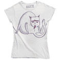 thumbnail image 1 of Fat White Cat With Grumpy Face Washing Itself Women's T-Shirt, 1 of 4