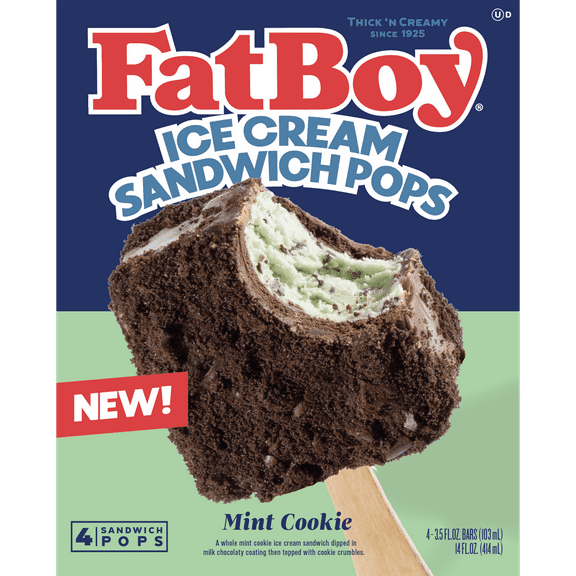 FatBoy Mint Cookies & Cream Ice Cream Sandwich Pop 8-4 pk