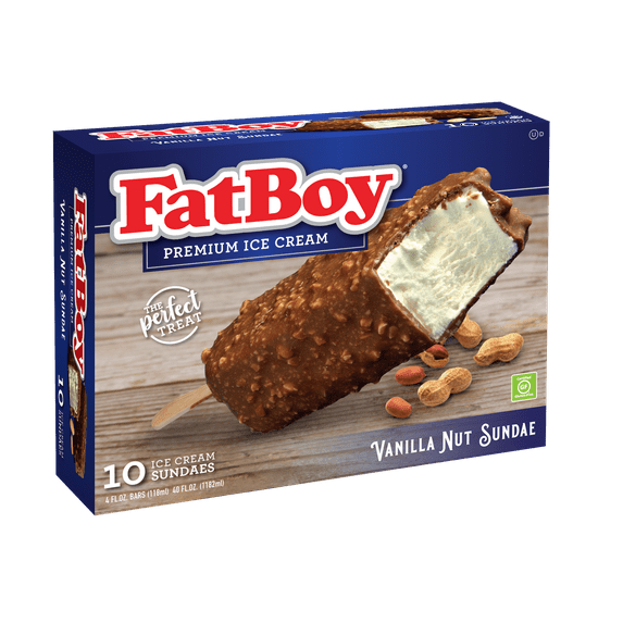 FatBoy Vanilla Nut Sundae on a Stick, 4 Fl Oz, 10 Count