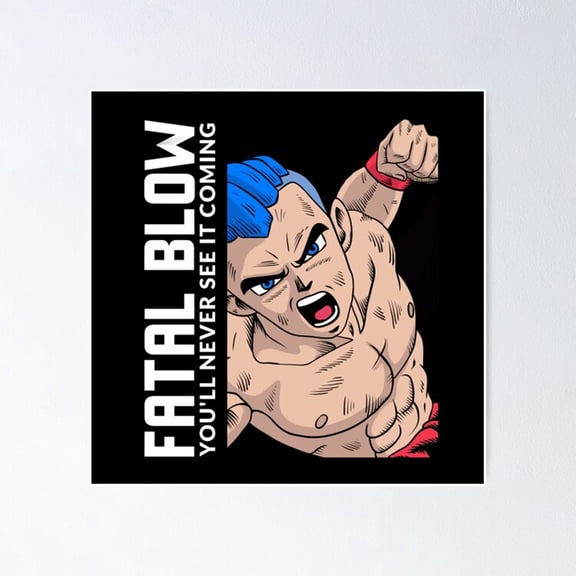 Fatal Blow Coming Anime Wall Art Japanese Animation Gamer Room Decor, Unframed Poster