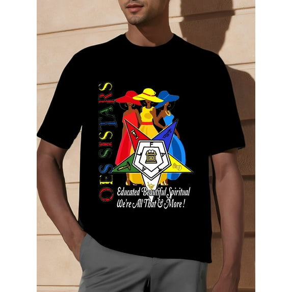 Fatal Diva Sistar of Color Graphic T-Shirt Funny Men's Short Sleeve Tee with Eastern Star OES Design, Black Color, Soft Fabric, Relaxed Fit, Casual Wear for Daily Life, 340917 Collection