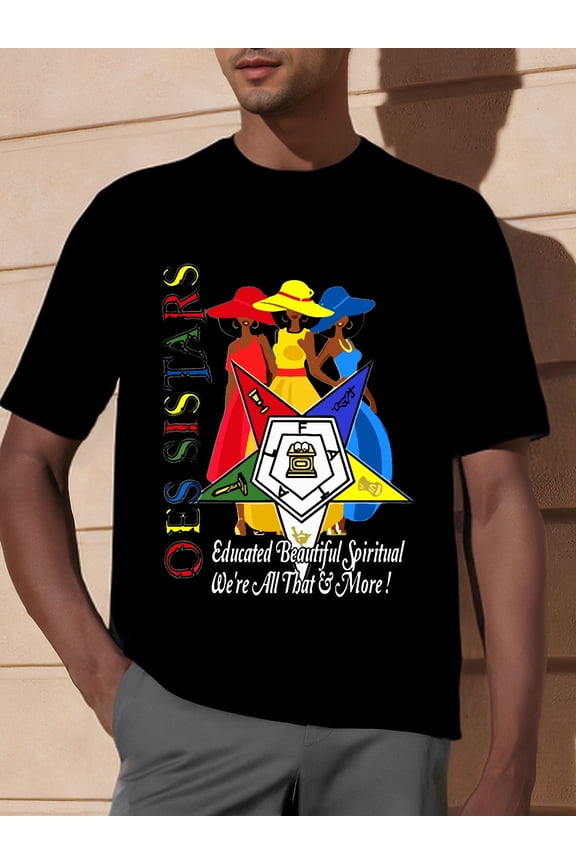 Fatal Diva Sistar of Color Graphic T-Shirt Funny Men's Short Sleeve Tee with Eastern Star OES Design, Black Color, Soft Fabric, Relaxed Fit, Casual Wear for Daily Life, 340917 Collection