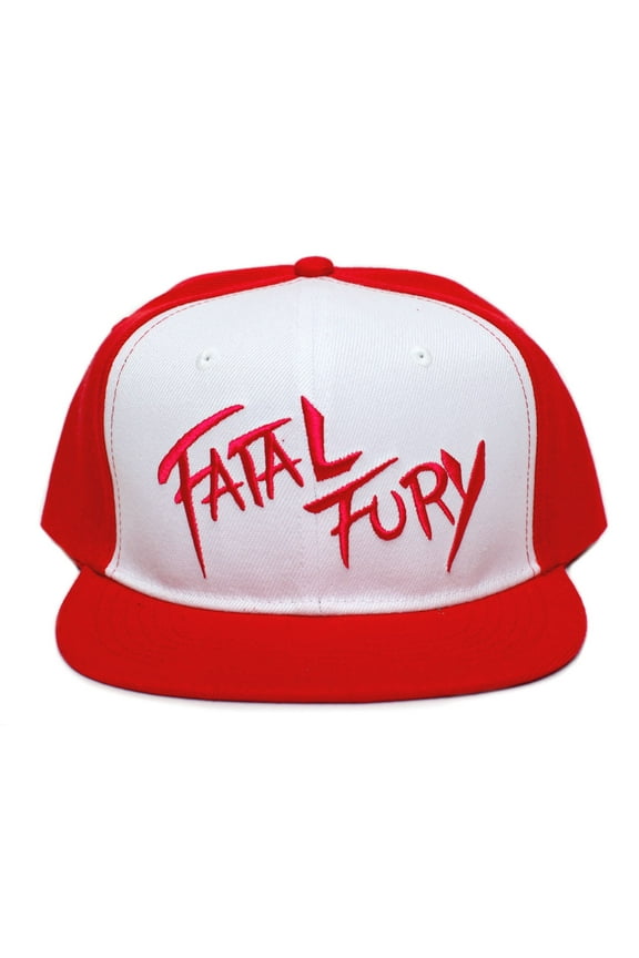 Fatal Fury Embroidered Flat Bill Unisex-Adult Trucker Hat -One-Size Red/White