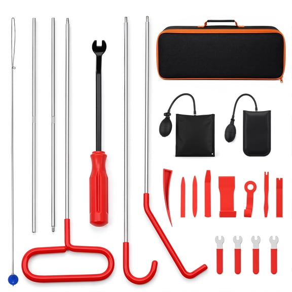 Fatato Portable Car Repair Tool Kit, 22-Piece Foldable Long Handle Carbon Steel Hooks, Wrenches, and Accessories for Daily Vehicle Maintenance