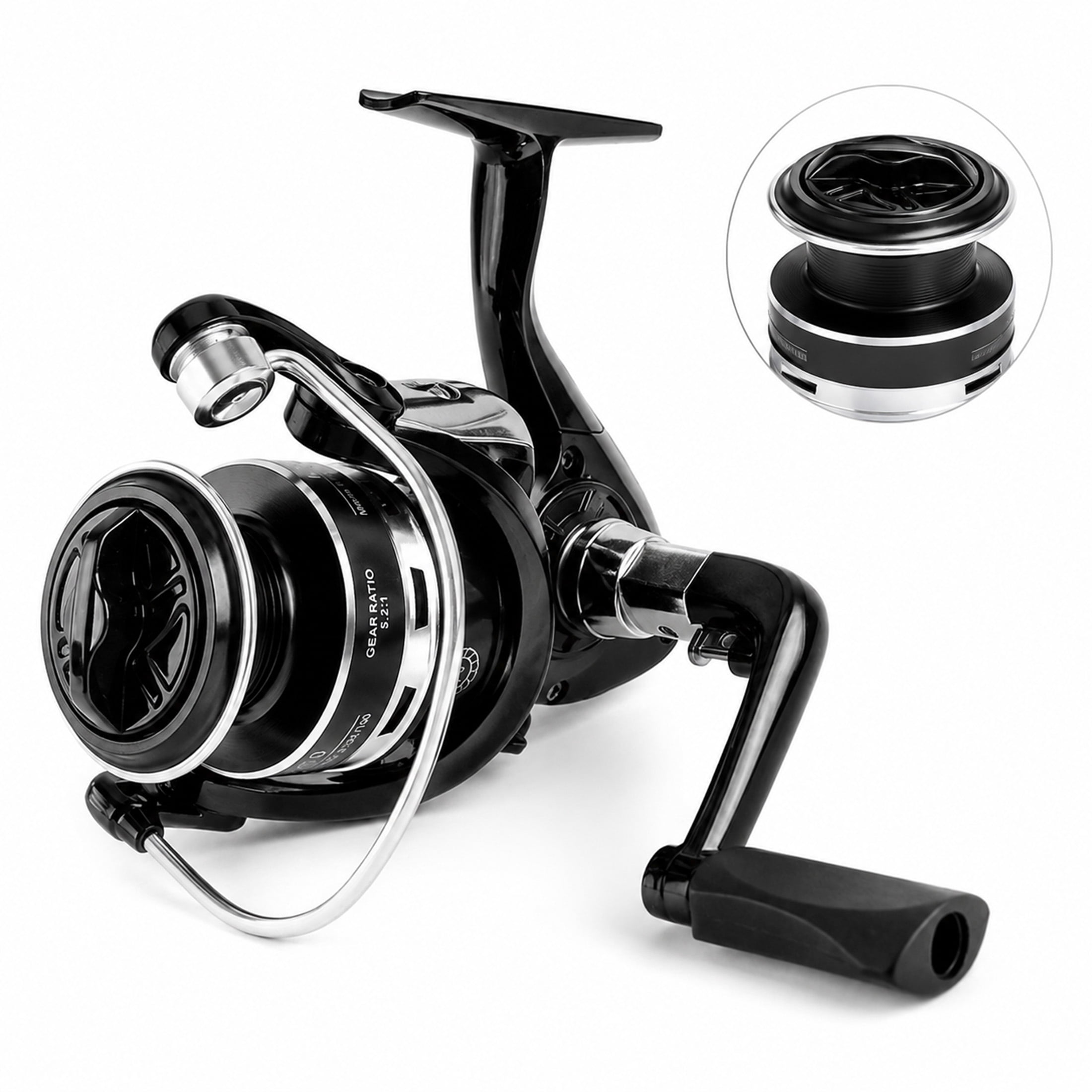 aluminum saltwater reels Ashconfish AK Spinning Reel -Ultra-Strong Body, Over 25lbs Drag, Anti-Reverse Bearings, 8+1 Double-Shielded Stainless-Steel BB Design for & Freshwater Fishing (2500) : Sports & Outdoors 33 lb drag Saltwater Spinning Reels with Full
