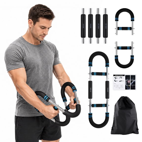 Fatato Twister Arm Trainer, Adjustable Chest and Arm Trainer with 6 Resistance Levels (30-120 lbs), Power Twister Bar with 4 Springs for Men & Women, Arm and Shoulder Training