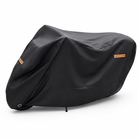 Fatato Waterproof Motorcycle Cover, All Weather Protection Oxford Motorcycle Cover is UV-Resistant and Windproof, with Reflective Strips, Fits up to 96.5" Motorcycles