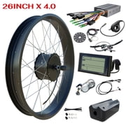 Fatbike Electric Bike Conversion Kit, 48V 1000W Rear Wheel 26 4.0 Fat Tire 190mm Dropouts, LCD Display PAS Waterproof