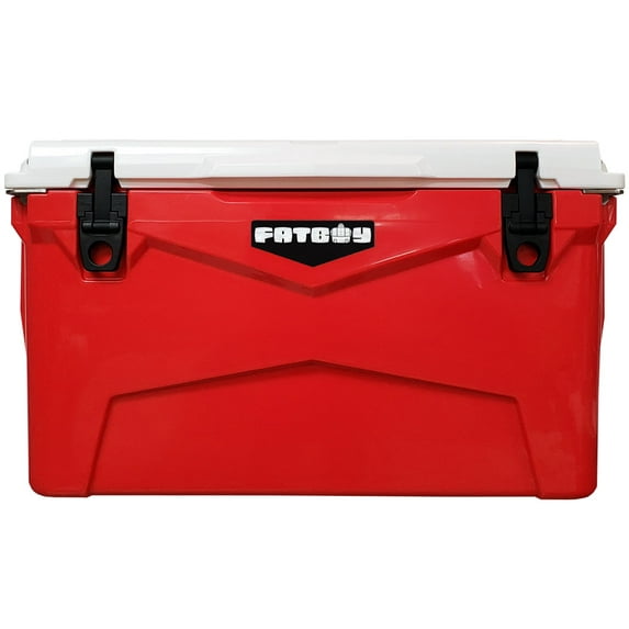 Fatboy 45 Quart Roto Molded Hard Sided Cooler Red White