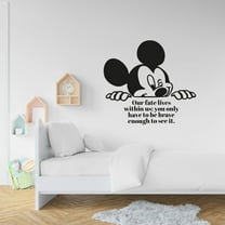 Fate Lives Mickey Mouse Quote Disney Cartoon Quotes Wall Sticker Art Decal for Girls Boys Room Bedroom Nursery Kindergarten House Fun Home Decor Stickers Wall Art Vinyl Decoration Size (20x20 inch)
