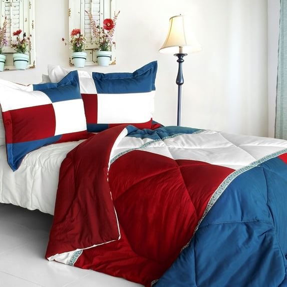 Fate Sky Quilted Patchwork Down Alternative Comforter Set-King