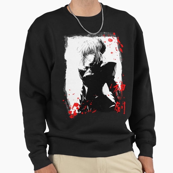 Fate Stay Night Saber Anime Warrior Retro Aesthetic Graphic Vintage Tee Unisex Sweatshirt G872, Up to Size 5XL