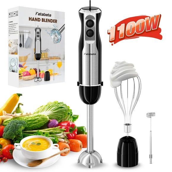 Fatabeta Immersion Blender, 1100W Immersion Blender Handheld with 21 Speeds & Turbo Boost  3-in-1 Hand Blender for Purees, Baby Food, Milkshakes, Soups & Smoothies