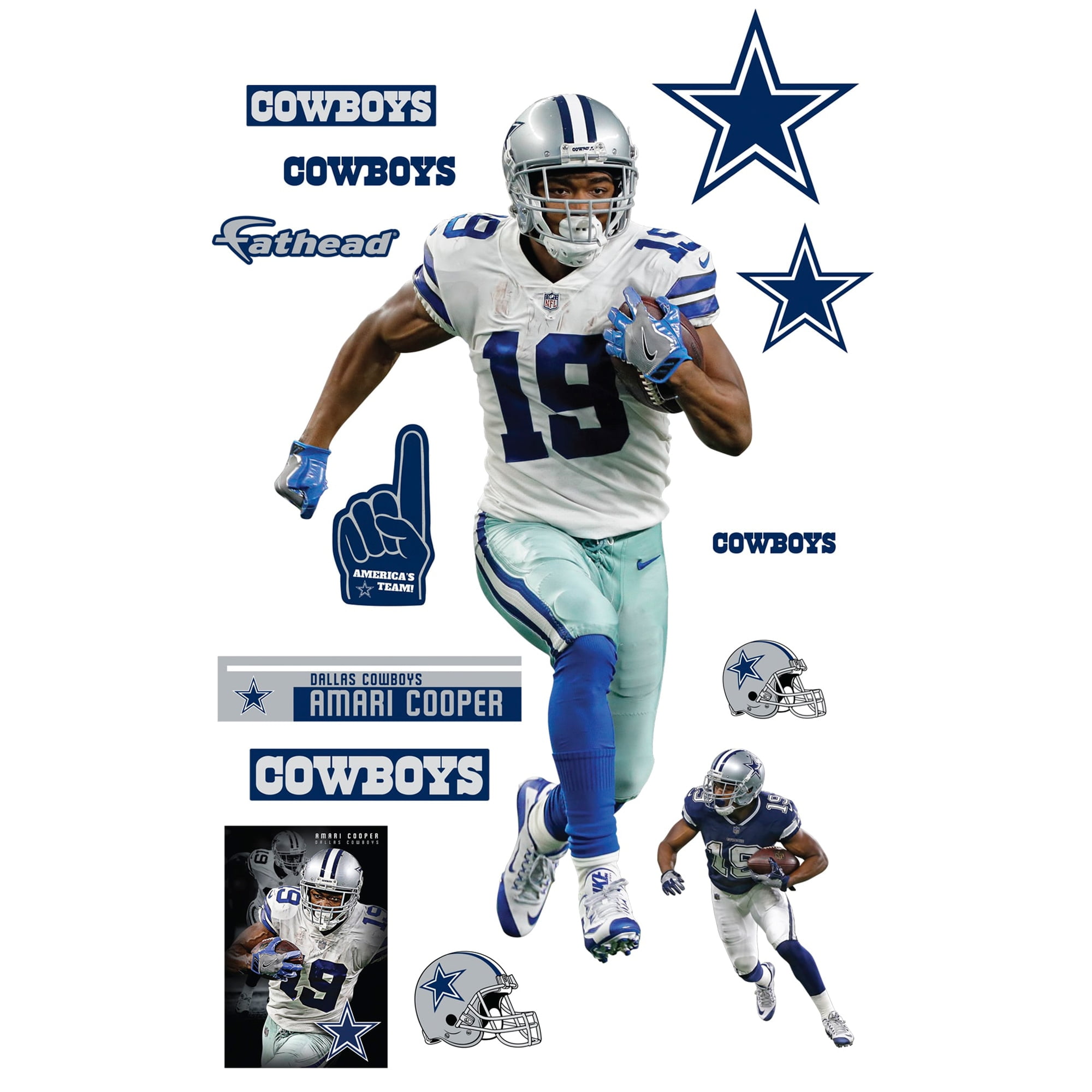 Fathead Amari Cooper Dallas Cowboys 14-Pack Life-Size Removable Wall Decal  