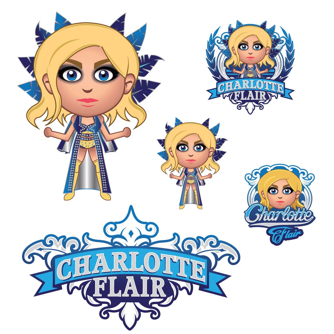 Fathead Charlotte Flair FivePiece Removable Mini Decal Set