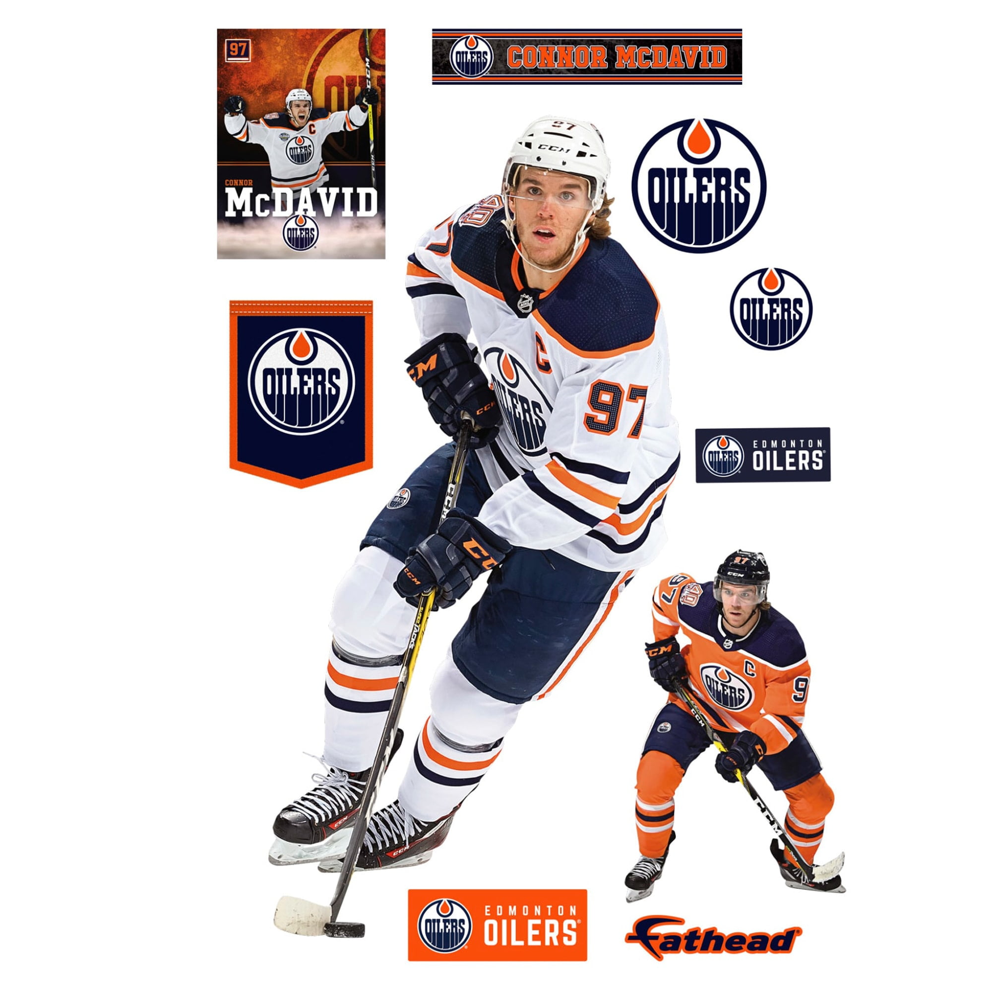 Fathead Connor McDavid Edmonton Oilers 10Pack LifeSize Removable Wall
